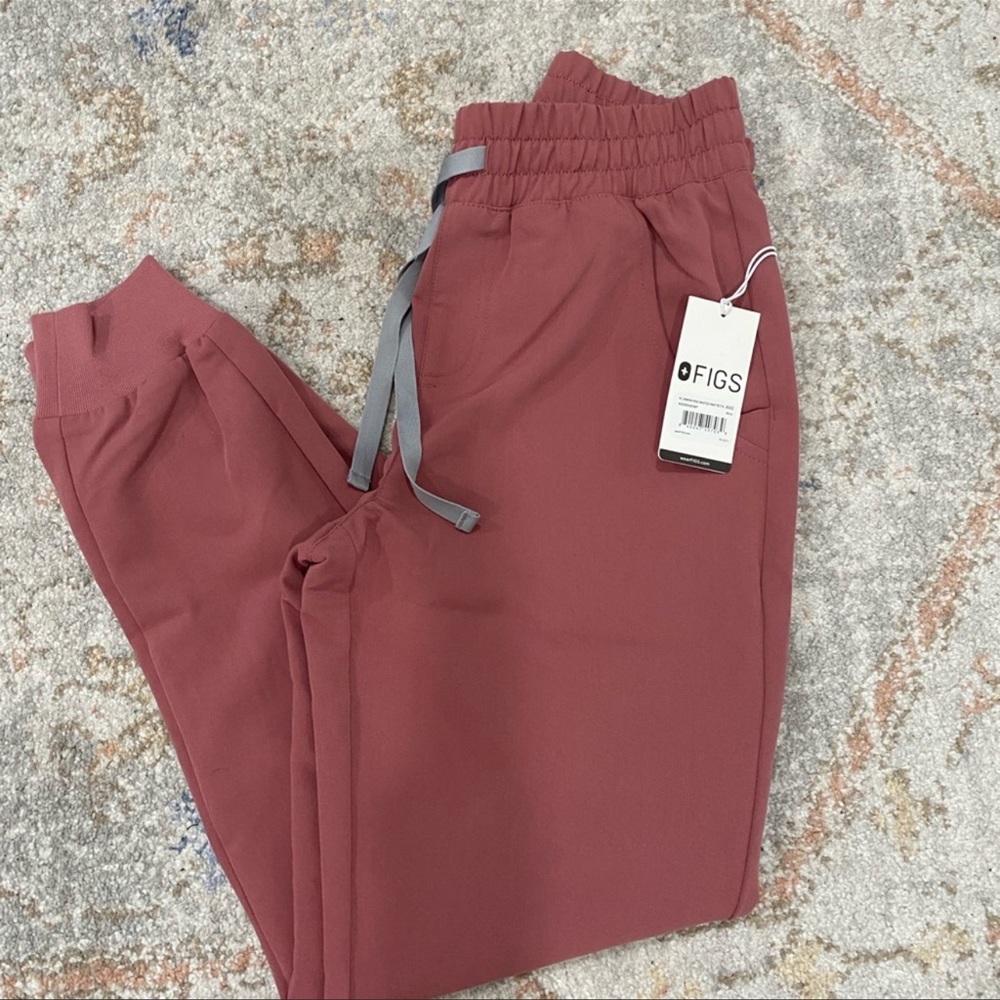 Figs high waisted mauve joggers